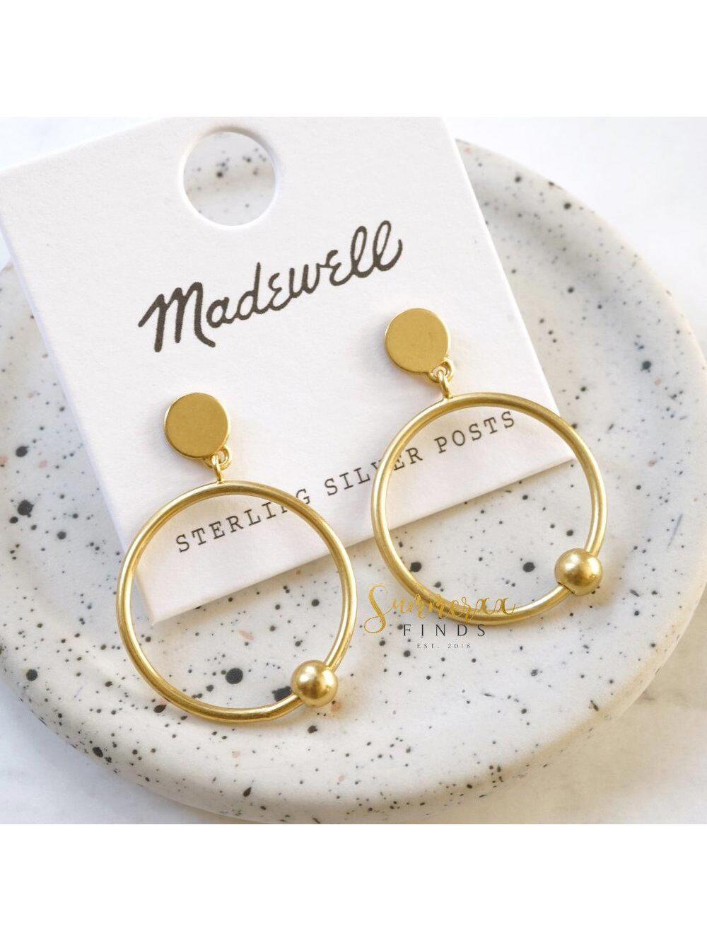 Madewell Gold Ball Hoop Drop Earrings